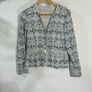 Leggiadro Grey White Pattern Blazer